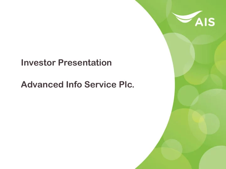 investor presentation