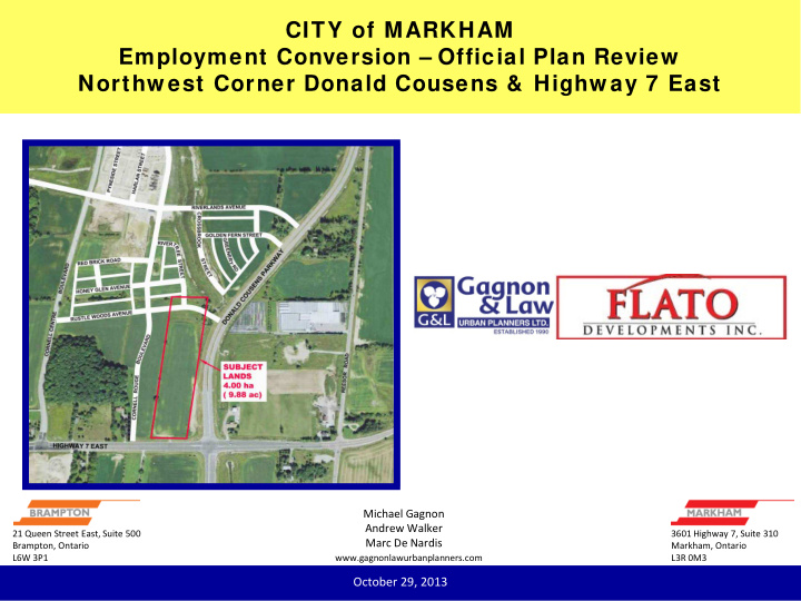 city of markham employment conversion official plan