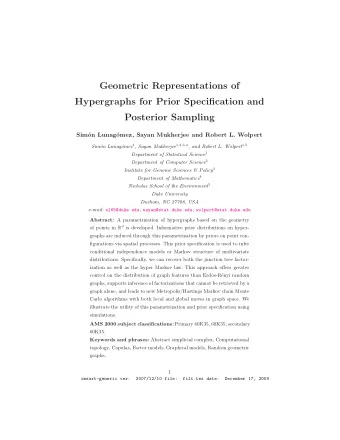 Geometric Representations of  Hypergraphs for Prior Specification and  Posterior Sampling  Sim