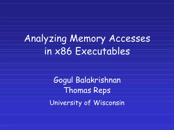 analyzing memory accesses in x86 executables