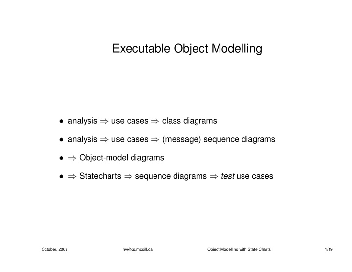 executable object modelling