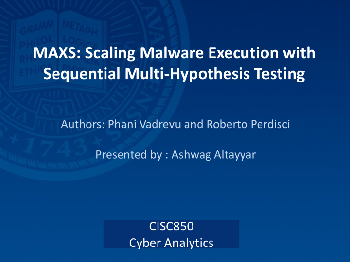 maxs scaling malware execution with sequential multi