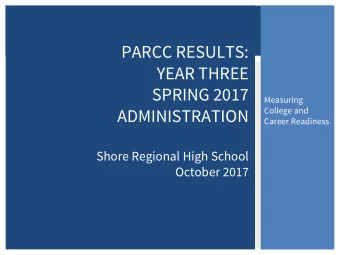 SPRING 2017  Measuring  ADMINISTRATION  College and  Career Readiness  Shore Regional High School