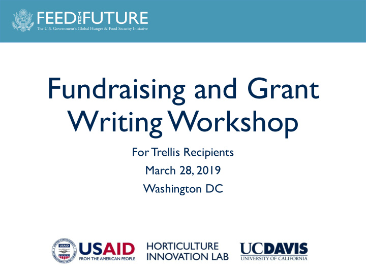 fundraising and grant writing workshop