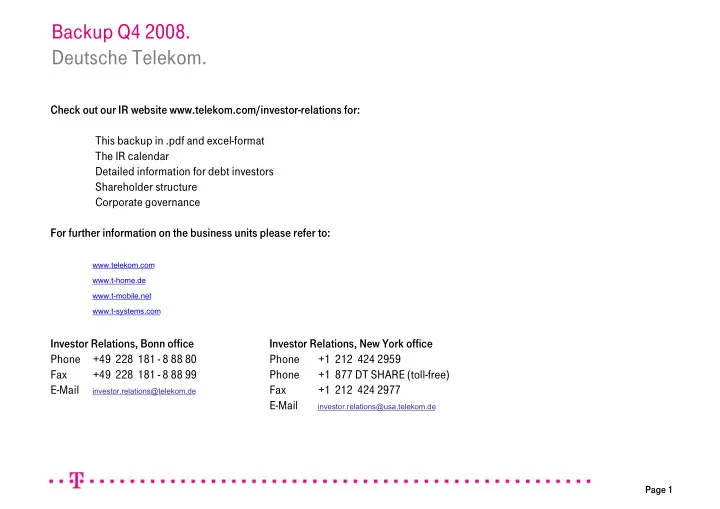 backup q4 2008 deutsche telekom
