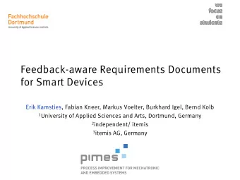 for Smart Devices  Erik Kamsties, Fabian Kneer, Markus Voelter, Burkhard Igel, Bernd Kolb 1