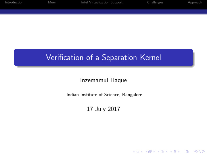 verification of a separation kernel