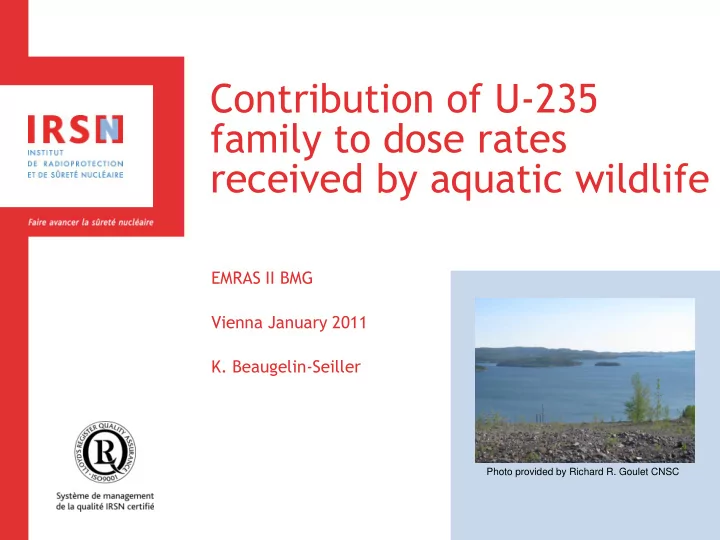 contribution of u 235 family to dose rates received by