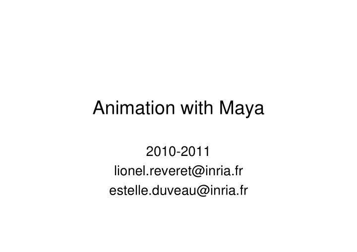 animation with maya