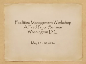 Facilities Management Workshop  A Fred Pryor Seminar  Washington D.C.  May 17 - 18, 2016  Frank