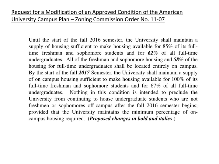 university campus plan zoning commission order no 11 07