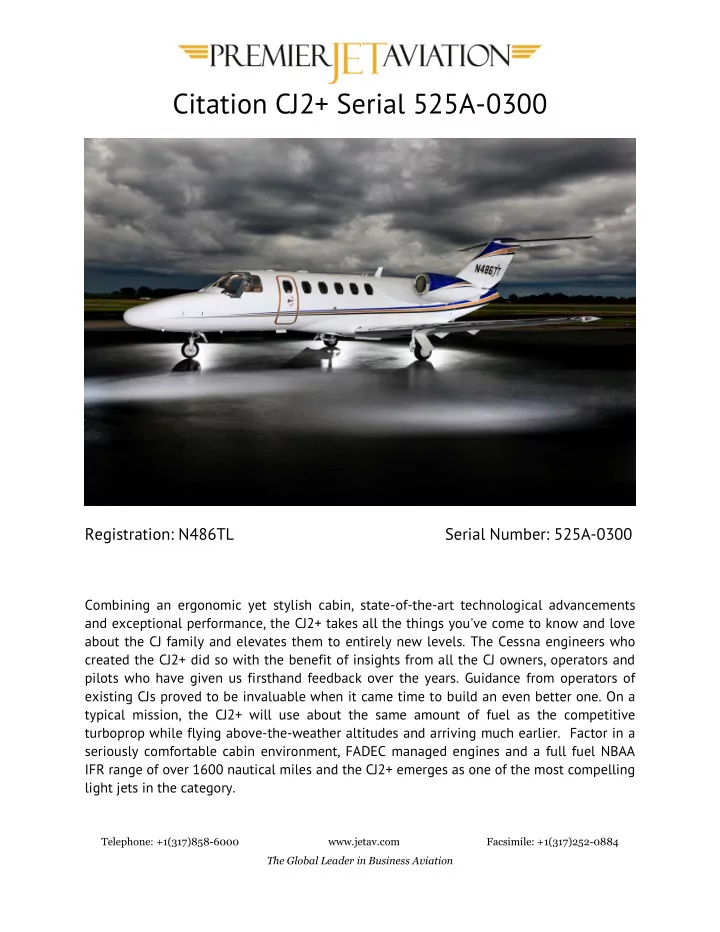 citation cj2 serial 525a 0300