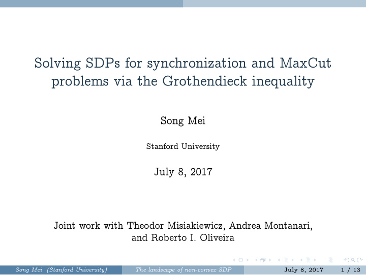 solving sdps for synchronization and maxcut problems via