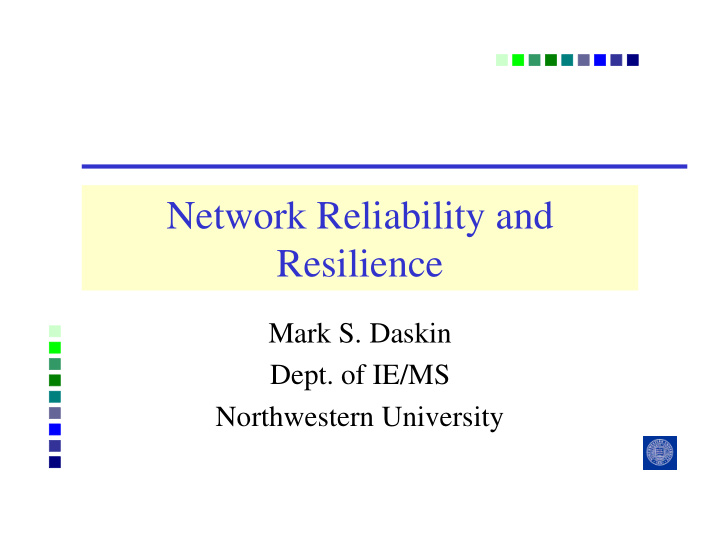 network reliability and resilience