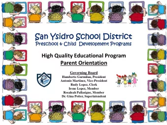 San  n Ys  Ysidro  dro Sch0ol  ch0ol Di  District  rict  Presc  school  l &amp; Child  ld