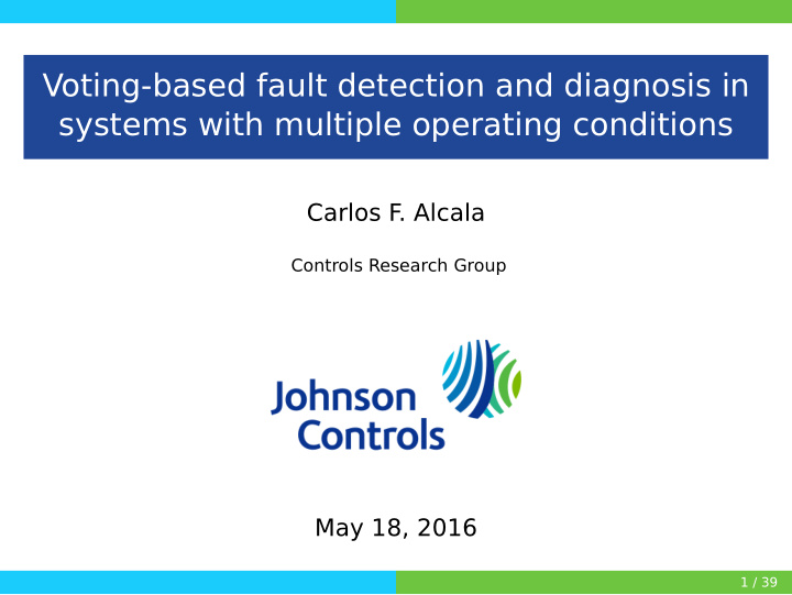voting based fault detection and diagnosis in systems