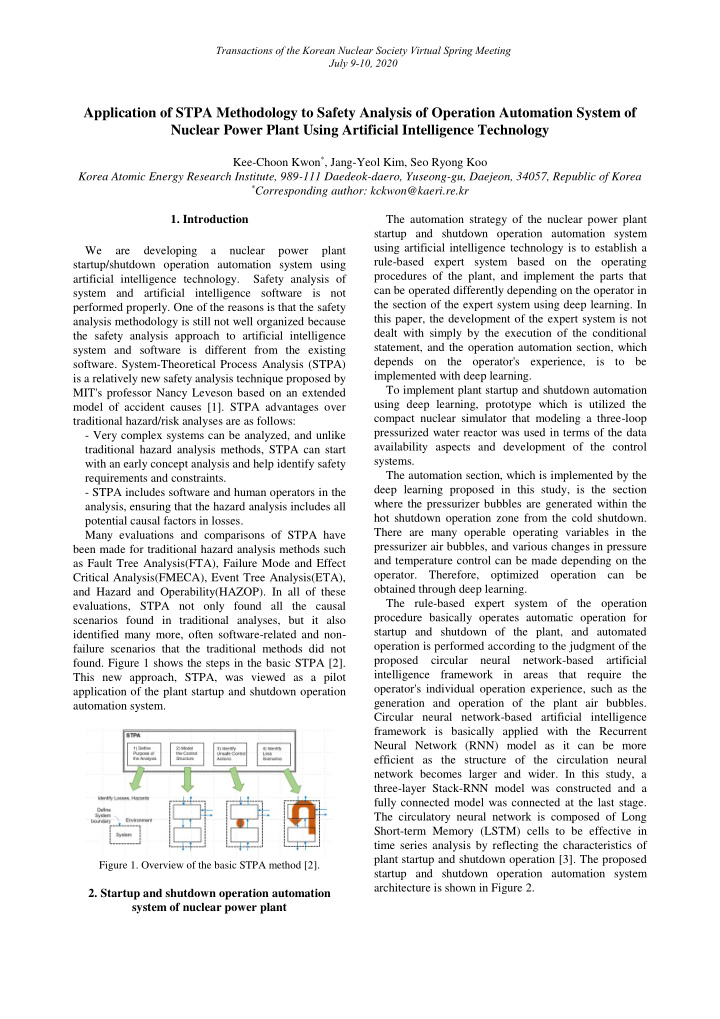 application of stpa methodology to safety analysis of