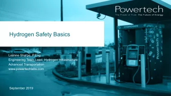 Hydrogen Safety Basics  Leanne Sharpe, P.Eng.  Engineering Team Lead, Hydrogen Infrastructure