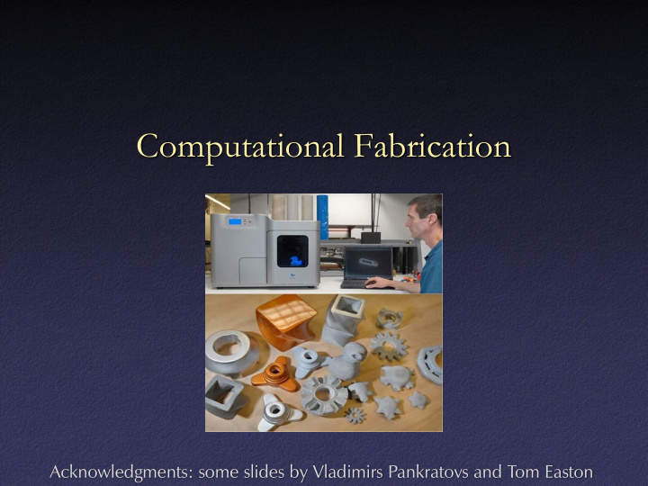 computational fabrication
