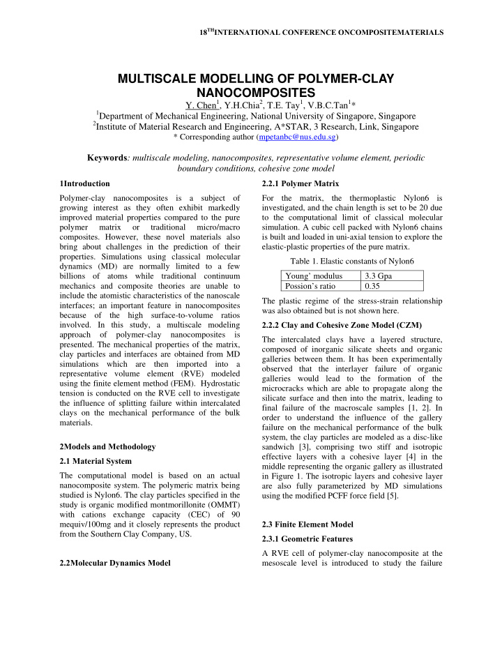 multiscale modelling of polymer clay