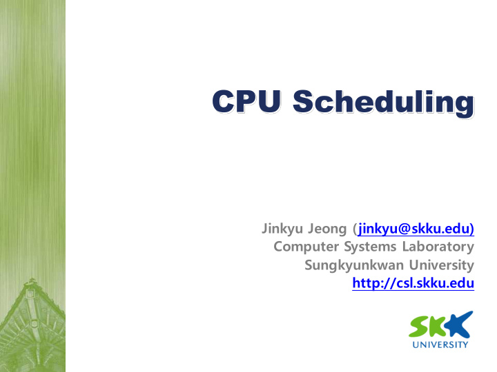 cpu scheduling