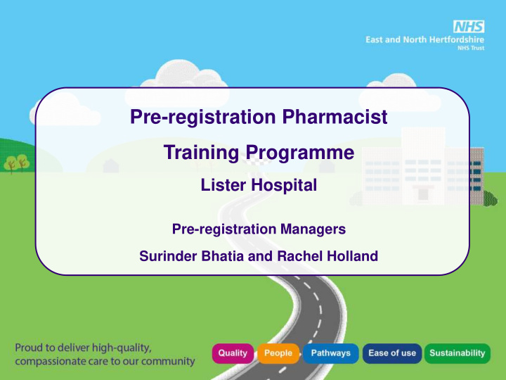 pre registration pharmacist training programme
