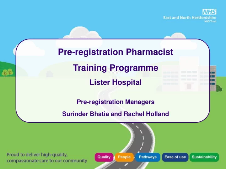 pre registration pharmacist training programme