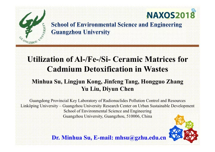 utilization of al fe si ceramic matrices for cadmium