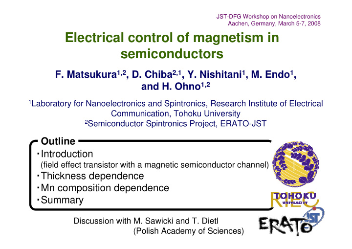 electrical control of magnetism in semiconductors