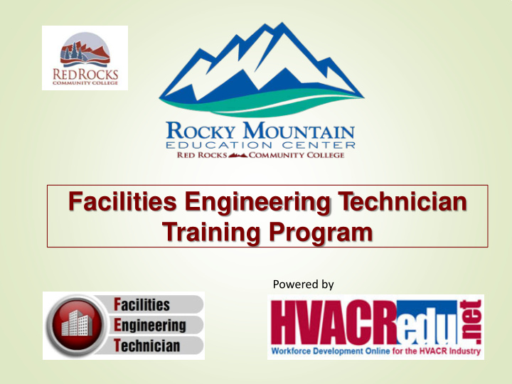 facilities engineering technician training program