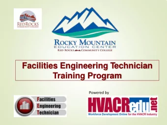 Facilities Engineering Technician Training Program  Powered by Development Guided by DOE