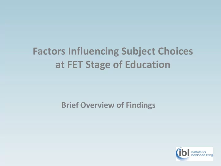 at fet stage of education