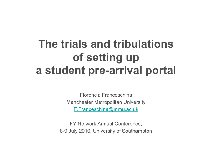 the trials and tribulations of setting up a student pre