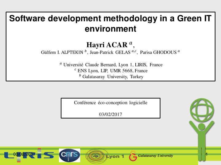 software development methodology in a green it environment