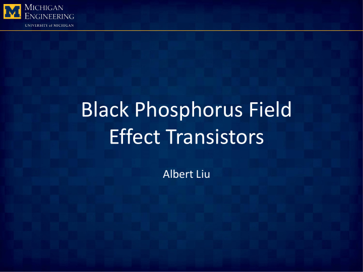 black phosphorus field