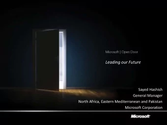 Leading our Future  Sayed Hashish  General Manager  North Africa, Eastern Mediterranean and