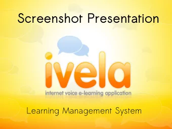 Screenshot Presentation  Learning Management System  Description (pt-br)  Ivela  uma aplicao
