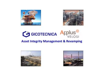 Asset Integrity Management &amp; Revamping  GICOTECNICA and Applus co-operate to provide  their