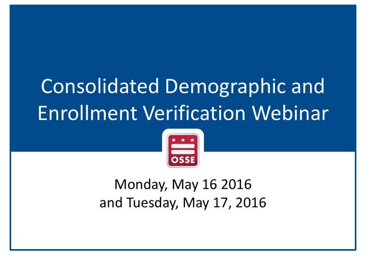consolidated demographic and