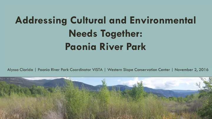 paonia river park