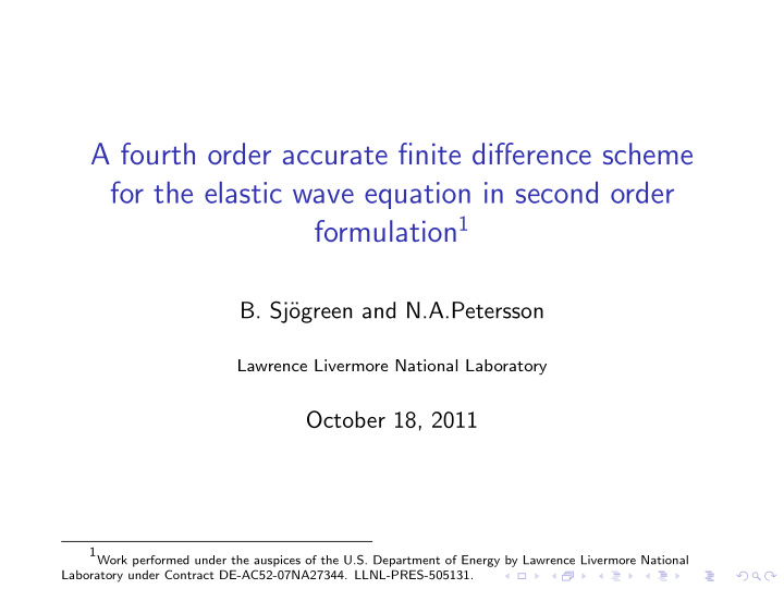 a fourth order accurate finite difference scheme for the