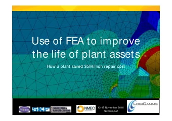 Use of FEA to improve  the life of plant assets  the life of plant assets  How a plant saved $5M