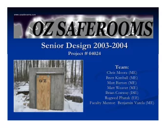 Senior Design 2003-  -2004  2004  Senior Design 2003  Project # 04024  Project # 04024  Team: