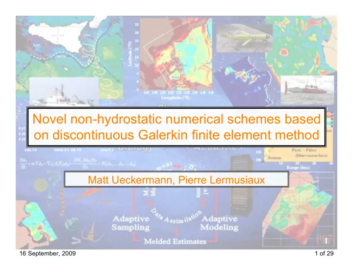 novel non hydrostatic numerical schemes based on