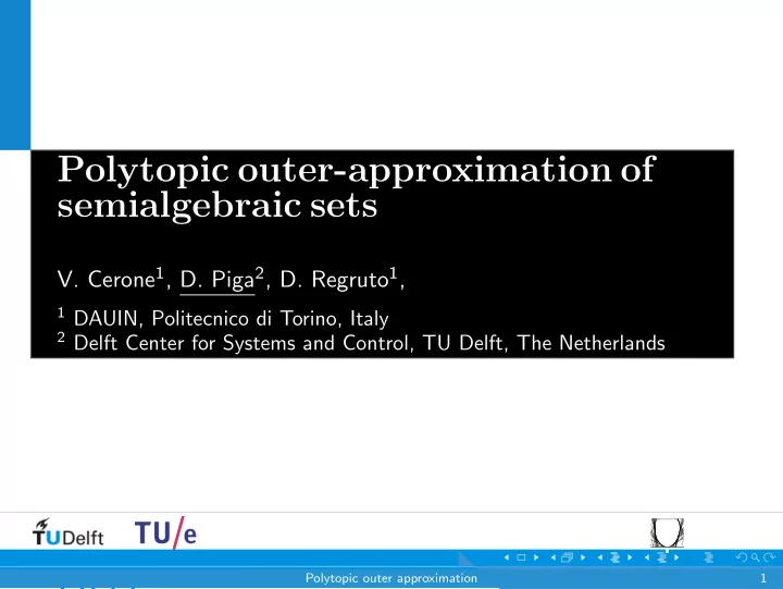polytopic outer approximation of semialgebraic sets