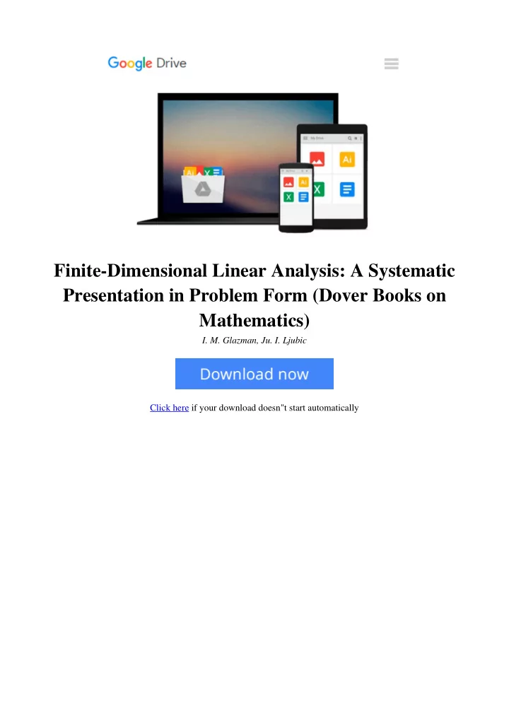 finite dimensional linear analysis a systematic