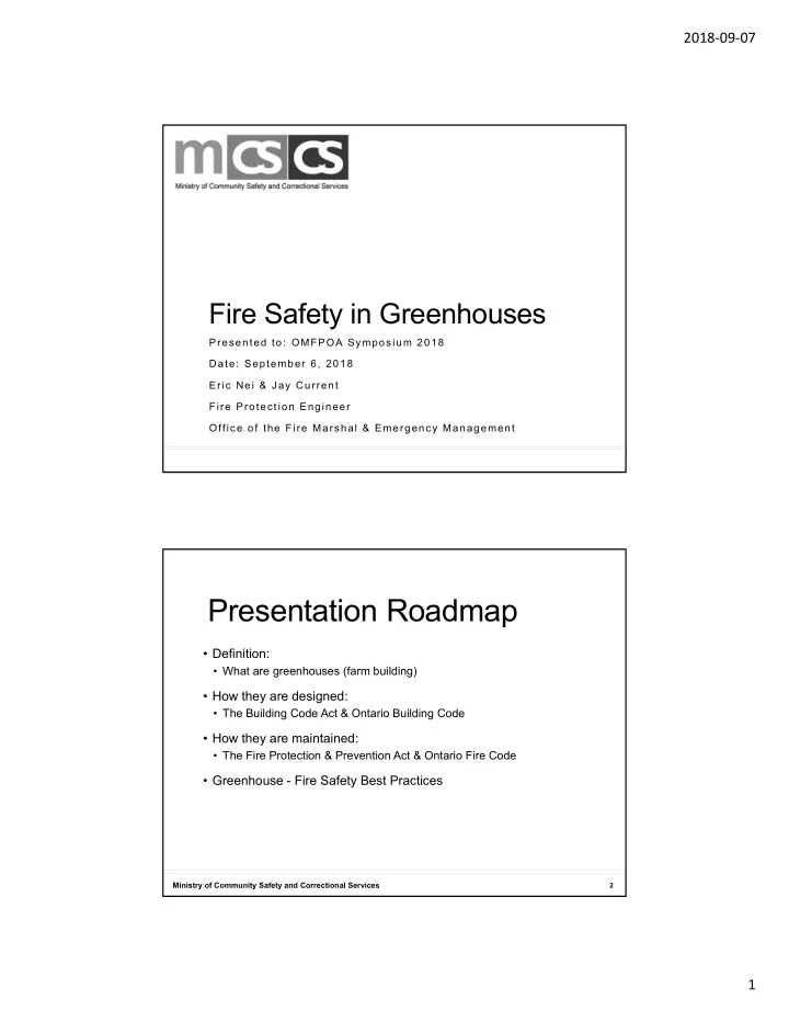 presentation roadmap