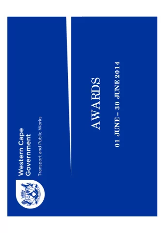 AWARDS  AWARDS  REF NO :  PRO JEC T  C O NT  RAC T  O R  AMO UNT  B/ We st:Be a ufo rt We st Ro a