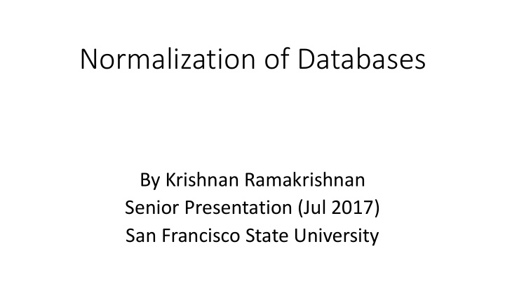 normalization of databases