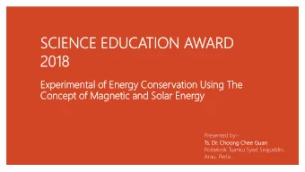 20  2018  Exp  xper  erimental  imental of Ener  ergy  gy Conser  nservati  vation  on Using  ng Th